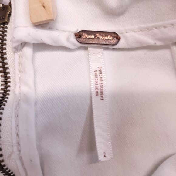 People Tree Zip Up Casual Light Wash Skirt Womens Size 2 White - Picture 3 of 7